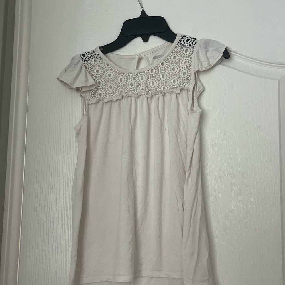 Old Navy Cream Crochet Front Tank